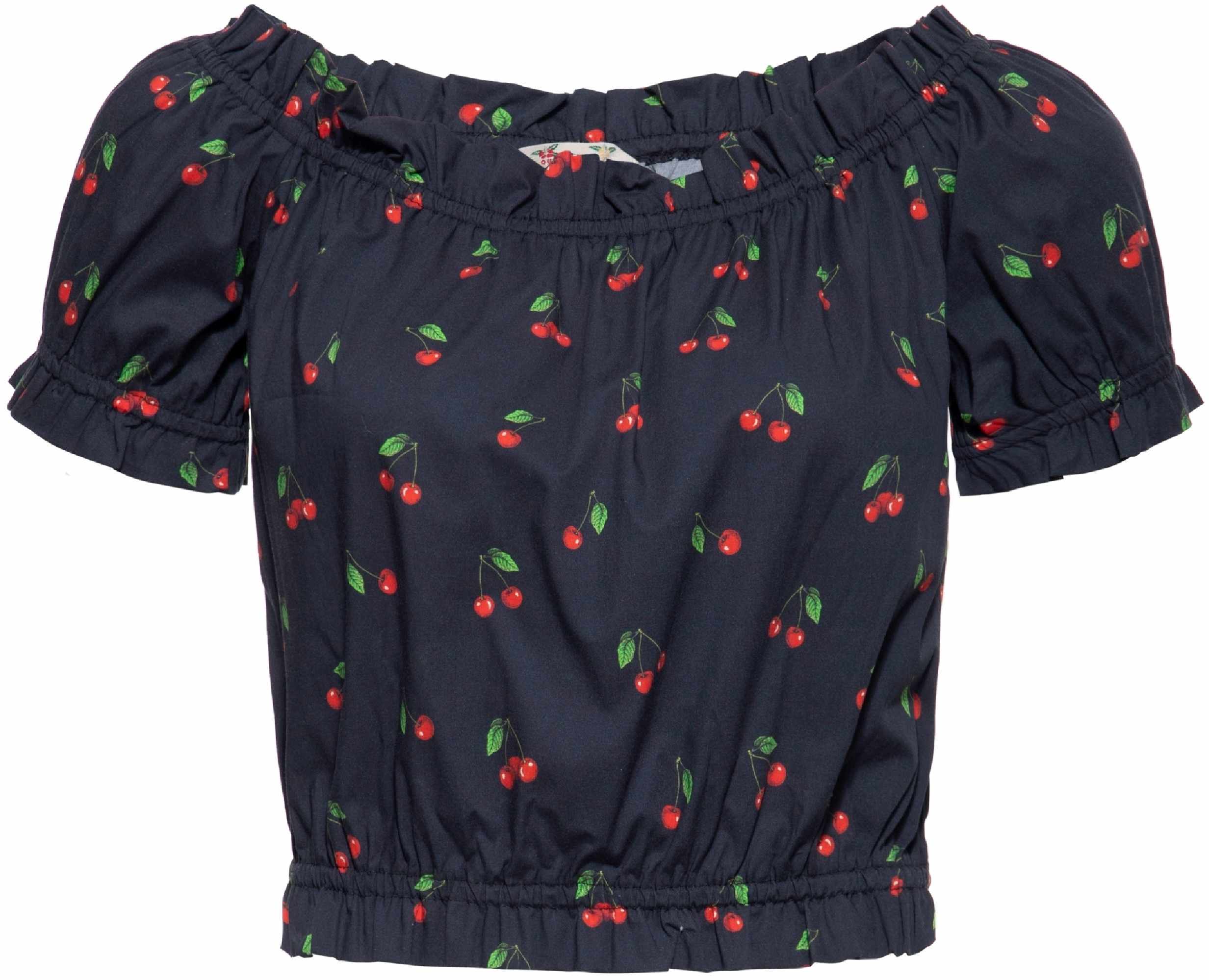 Queen Kerosin Cherry Camicetta da donna nero/rosso L Figura 1