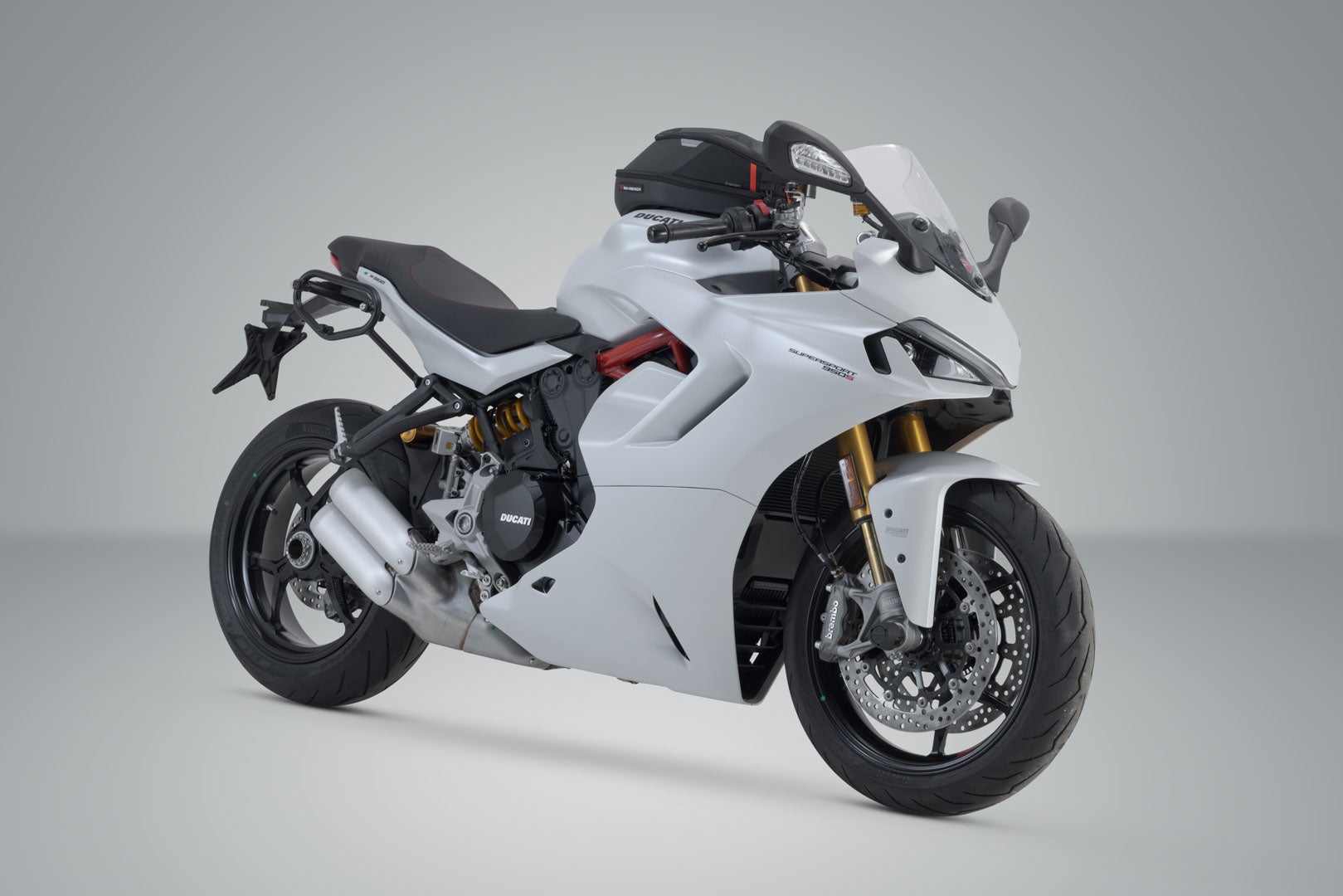 Side view of SW-Motech SLC side carrier right - Ducati Monster 821/1200, Super Sport 950.
