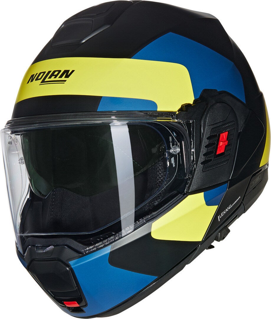 Nolan N120-1 Omocromo N-Com Casco nero/blu/giallo M (58) Figura 1