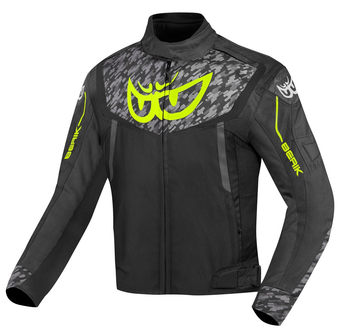 Berik Camo Street Waterproof Motorcycle Textile Jacket black/yellow 60 Figure 1
