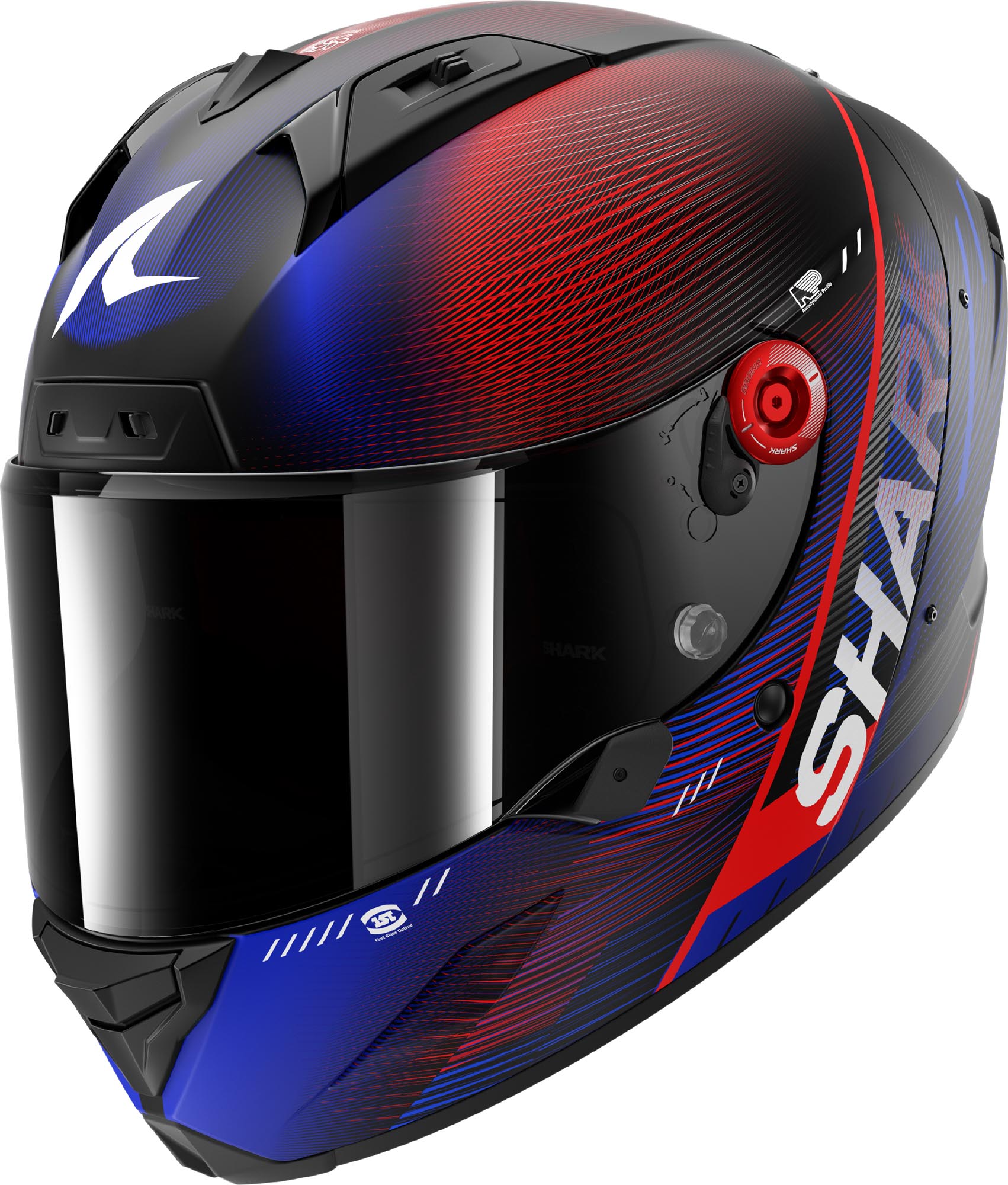 Shark Aeron Speed Tech Carbon Helmet black matt/red/blue S (55/56) Figure 1