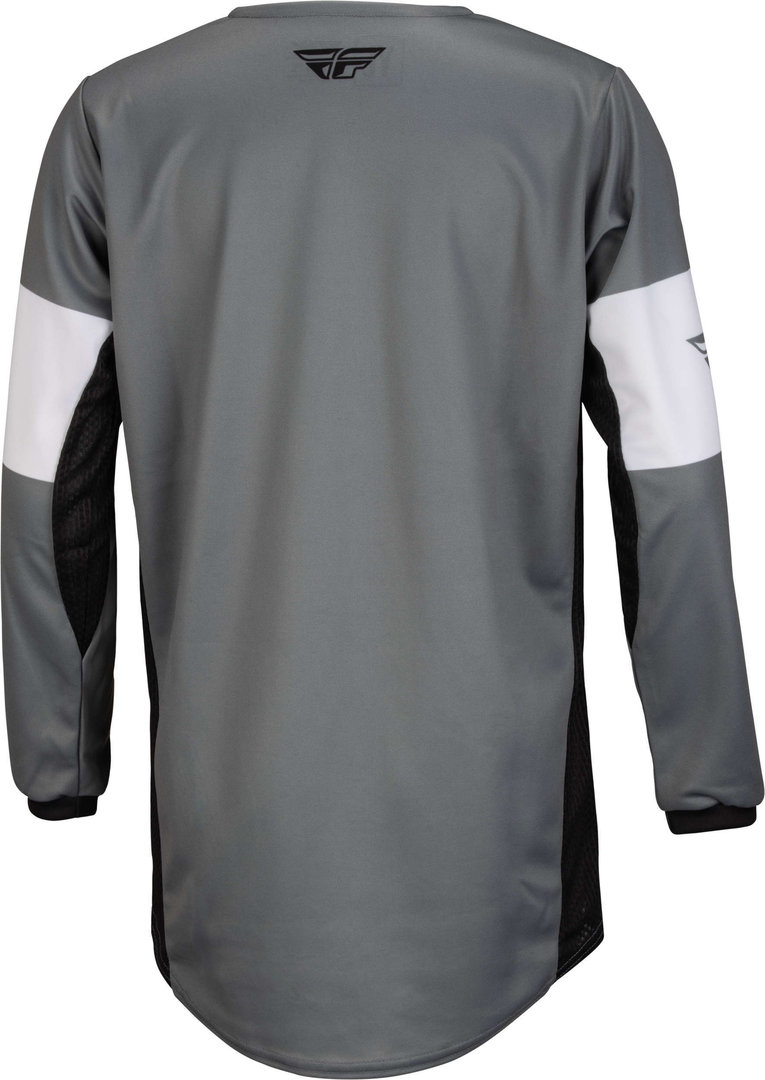 Fly Racing Kinetic Khaos Tricou de motocross pentru tineret gri/negru/alb YL Figura 2