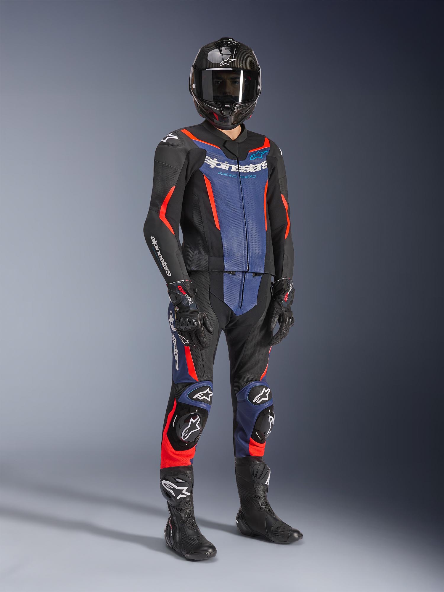 Alpinestars GP Force V2 Two Piece Motorcycle Leather Suit black/blue/red 60 Figure 10