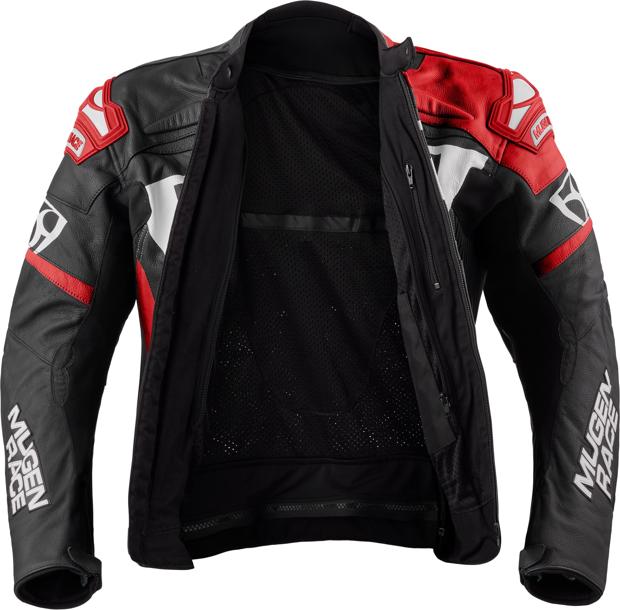 MUGENRACE Aggressore Motorcycle Leather Jacket black/white/red 54 Figure 3