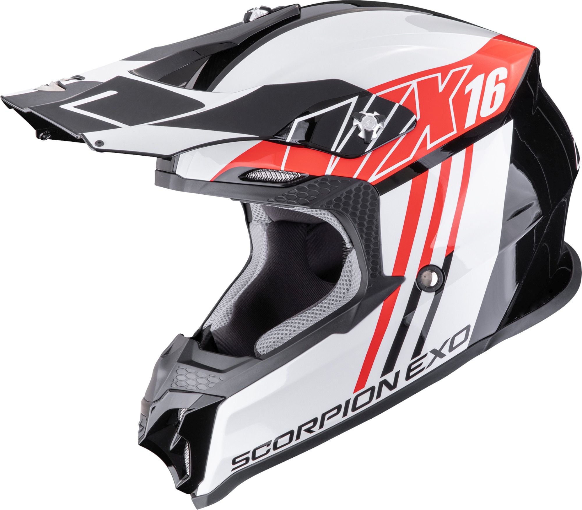 Scorpion VX-16 Evo Air Lignes Casque de motocross Noir/Blanc/Rouge XL (61/62) Figure 1