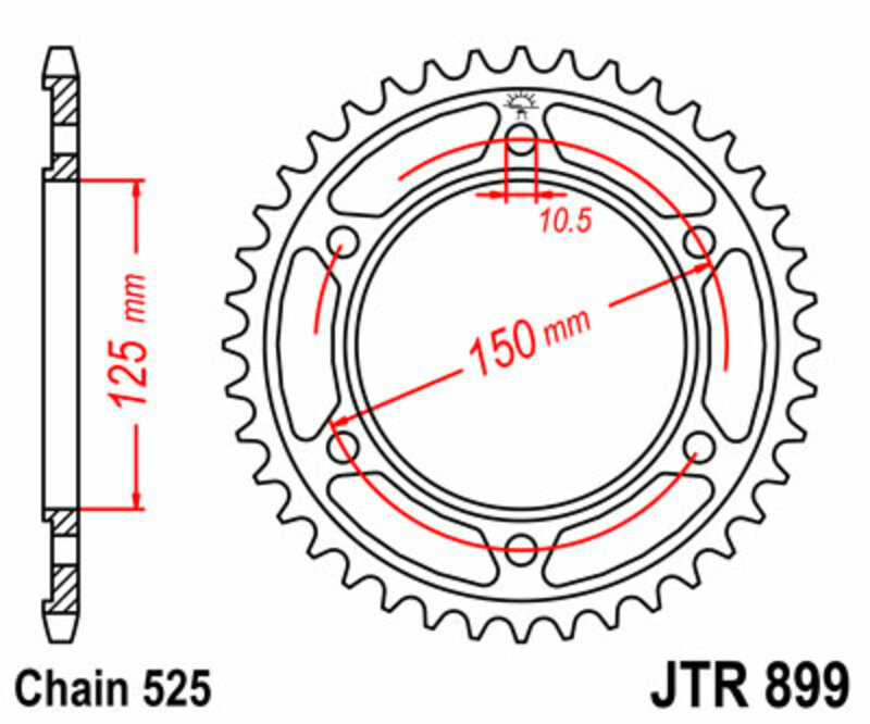 JT-DRIVHJUL Standard stålkrona 899 - 525 Figur 2