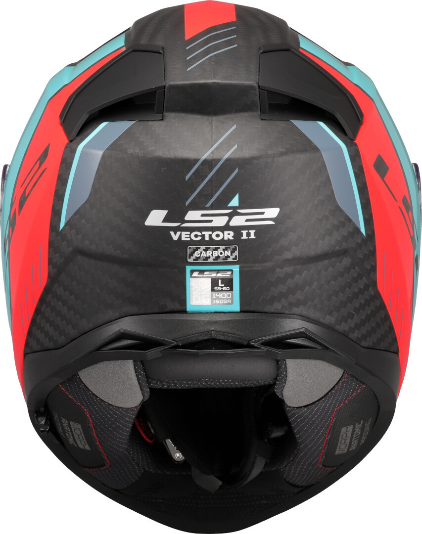 LS2 FF811 Vector II Carbon Grid Casco Rosso opaco/turchese M (57/58) Figura 4