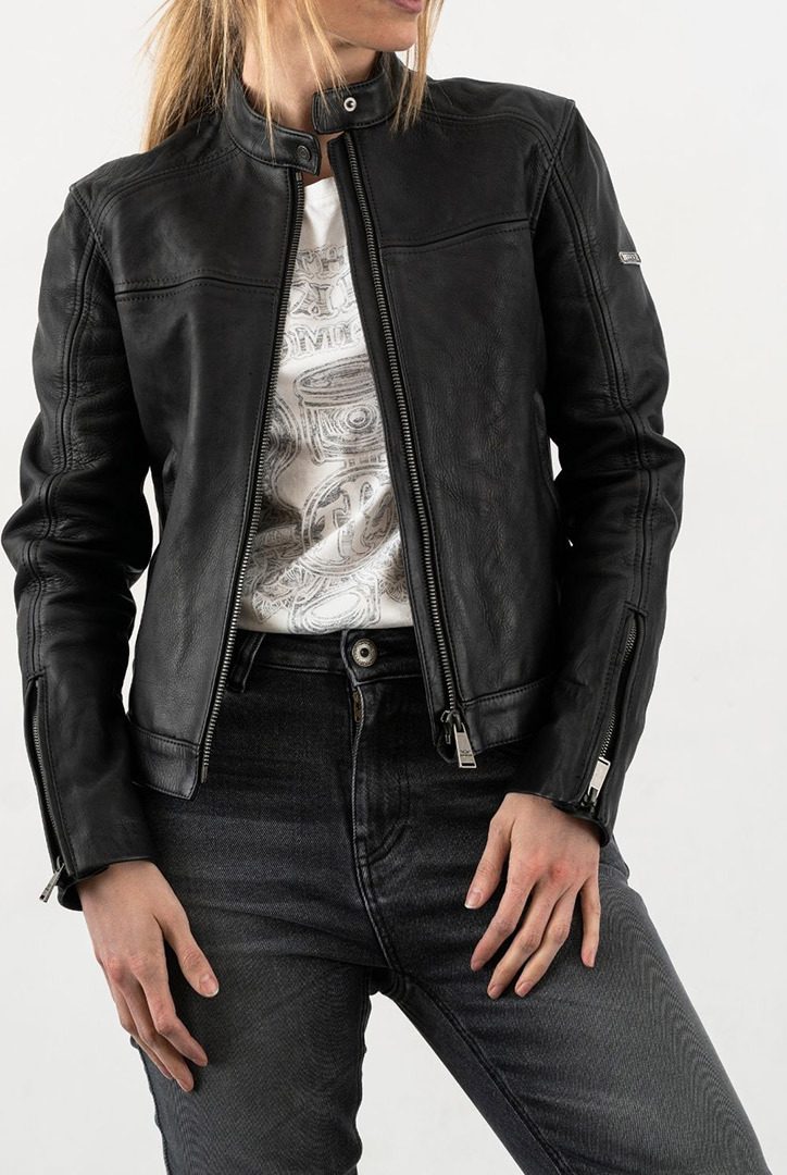 Rokker Ginger Ladies Motorcycle Leather Jacket M Figure 1