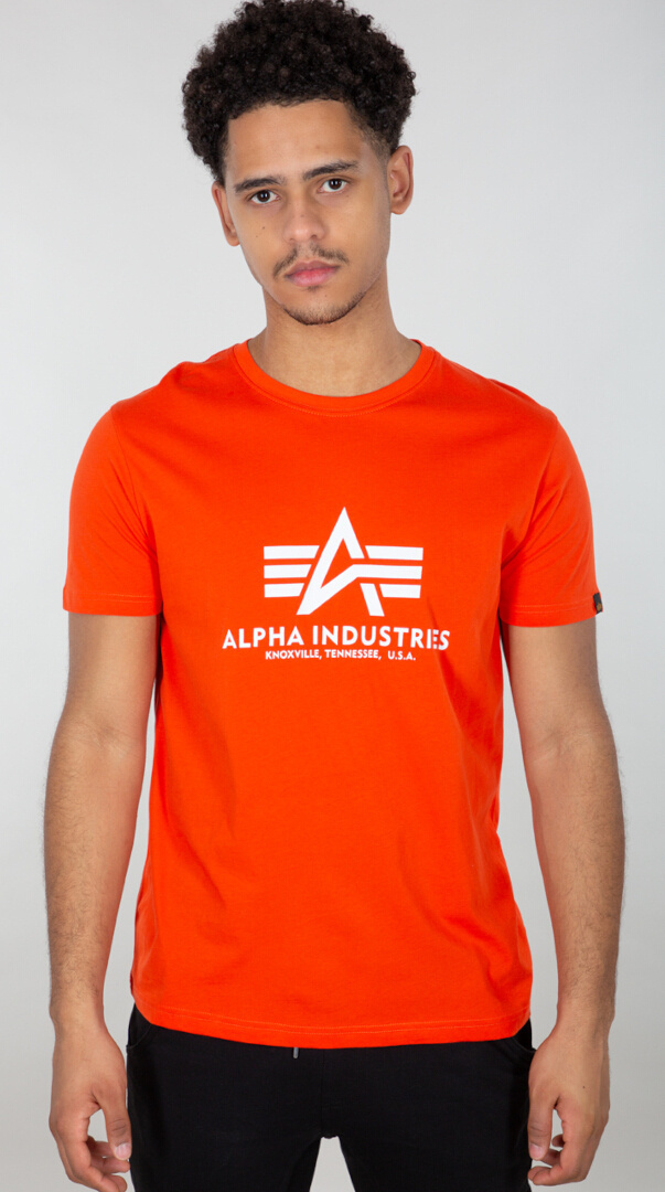 Alpha Industries Basic 티셔츠 짙은 주황색 S 그림 1