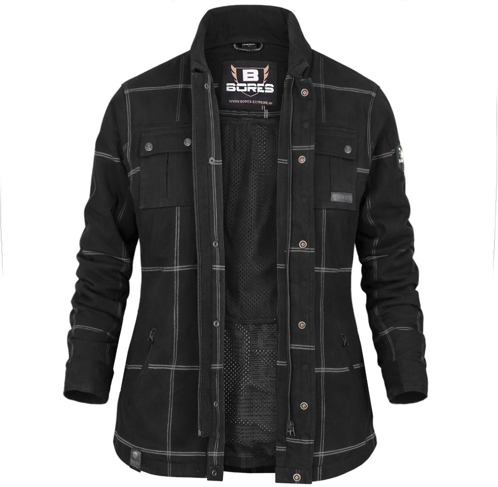 Bores Lumberjack Premium Plus Bortexx Damen Motorradhemd B schwarz/grau XL Abbildung 1
