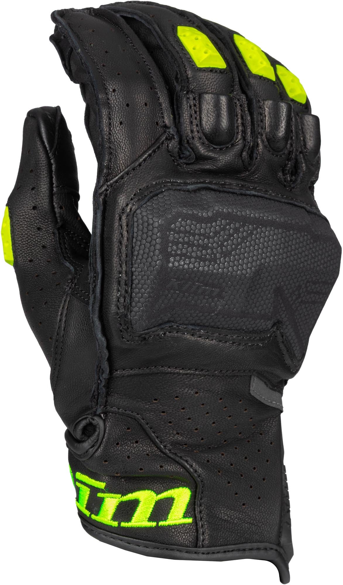 Klim Badlands Aero Pro Short 2026 perforerede motorcykelhandsker sort/neon-gul M Figur 1