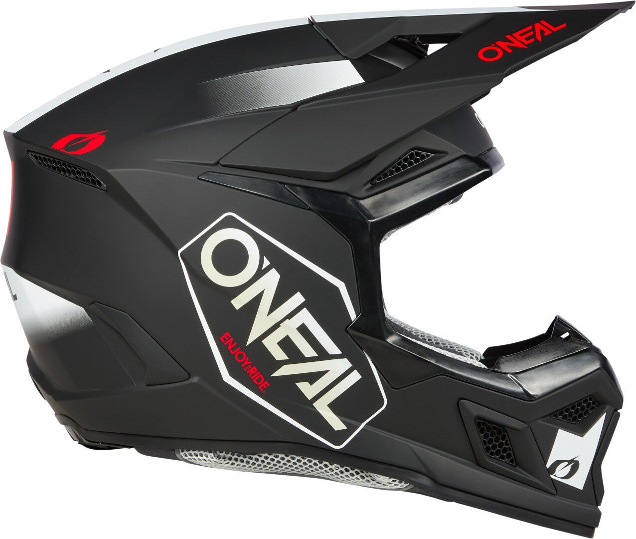 Oneal 3SRS Hexx Casco Motocross Nero/Bianco/Rosso XXL (63/64) Figura 4