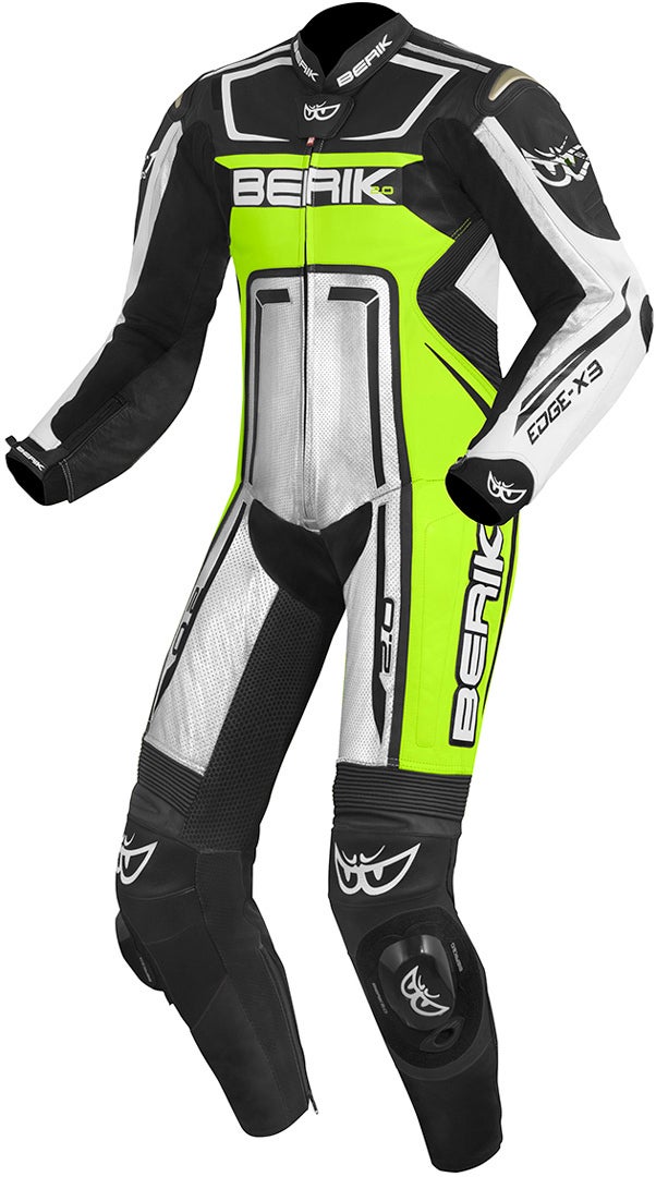 Berik Cosmic Één stuk motorfiets leder pak zwart/wit/geel 60 Figuur 1