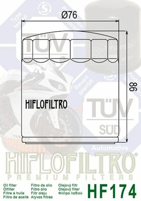 Hiflofiltro Chrome oljefilter - HF174C Figur 4