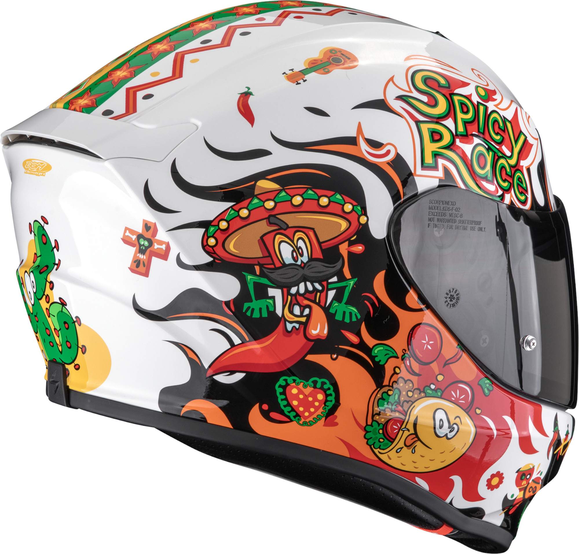 Scorpion Exo-JNR Air Yucatan Hjälm för barn svart/vit/orange Y/M (50/51) Figur 3