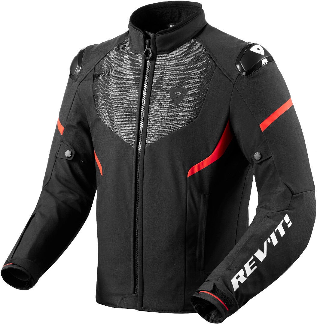 Revit Hyperspeed 2 H2O Jaqueta têxtil da motocicleta preto/neon-vermelho S Figura 1