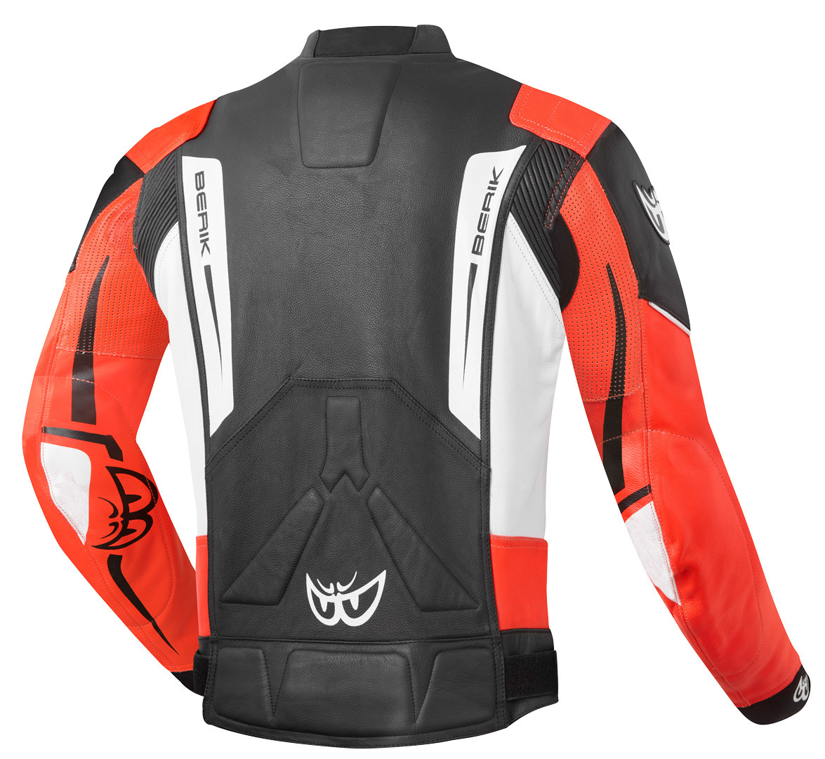 Berik Striper Evo Motorcycle Leather Jacket black/white/red 60 Figure 2