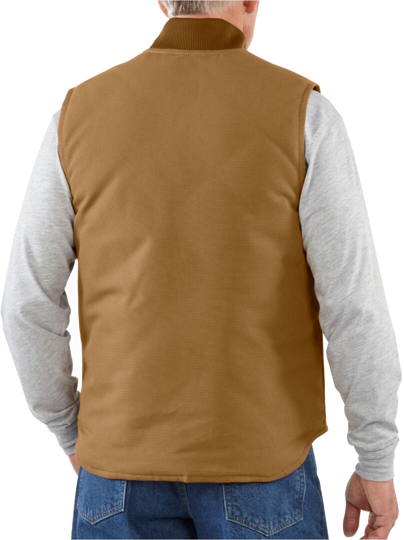 Side view of Carhartt Relaxed Fit Firm Duck Insulated Rib Collar Vest