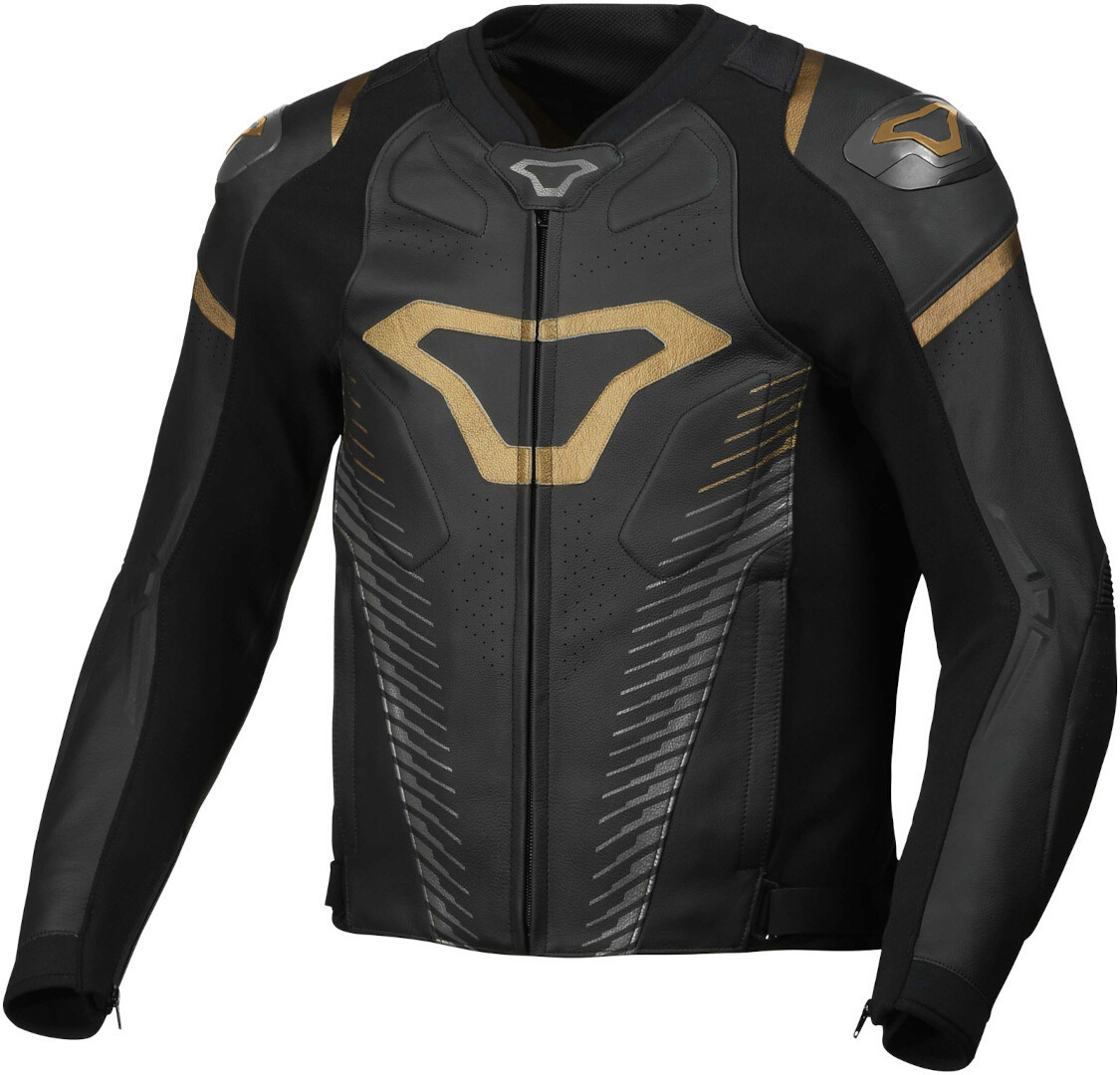 Macna Tronniq Motorcycle Leather Jacket black/gold 50 Figure 1