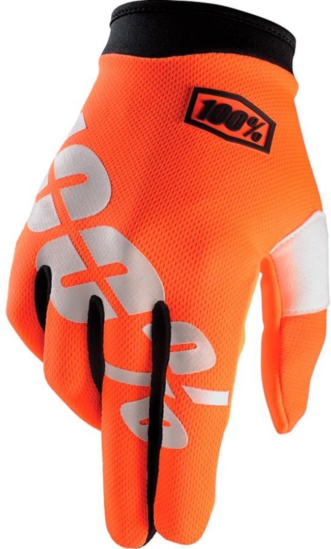 100% iTrack Luvas de Motocross Laranja/Branco L Figura 1