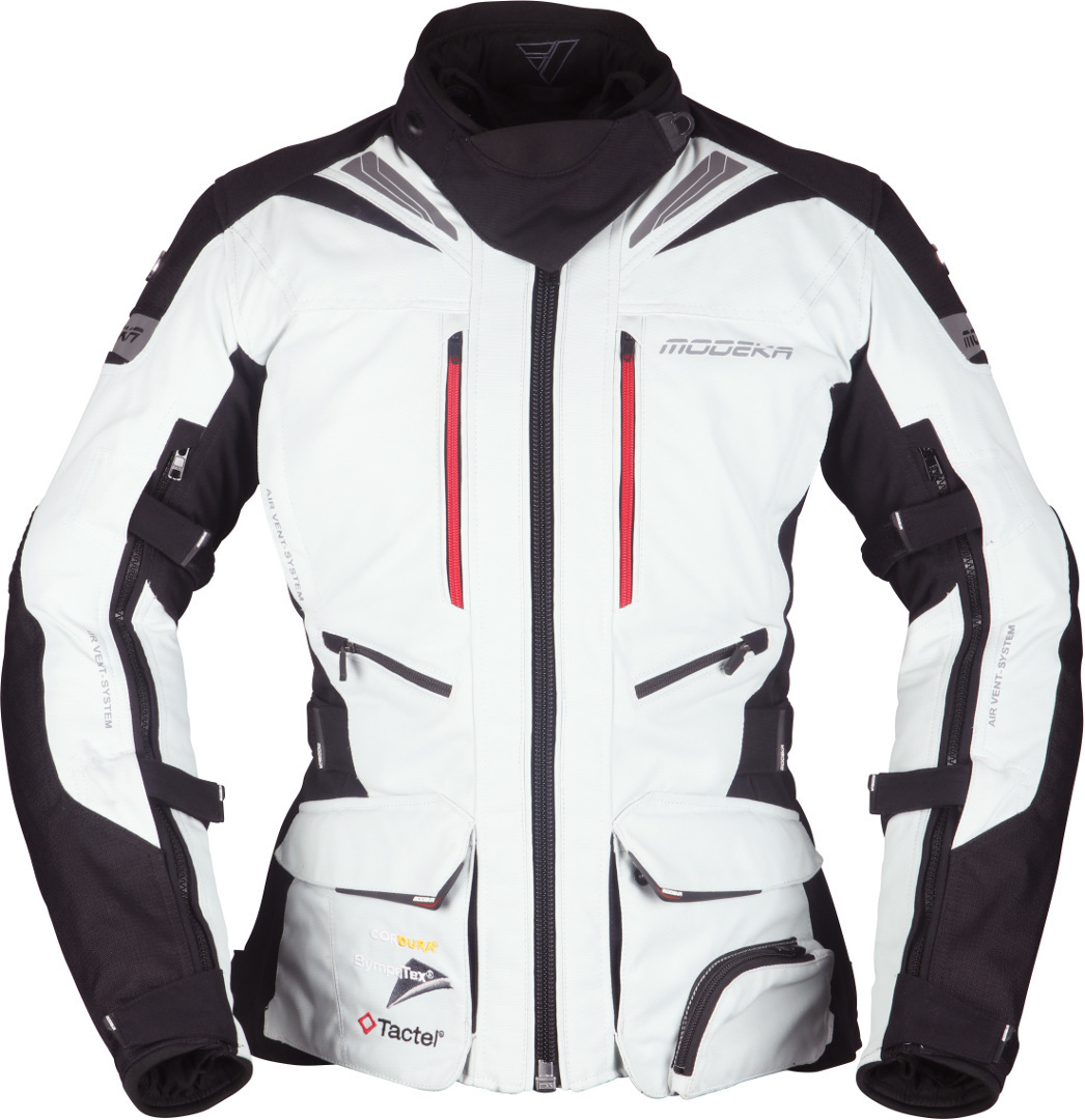 Modeka Panamericana Damen Motorrad Textiljacke hellgrau/schwarz 46 Abbildung 1