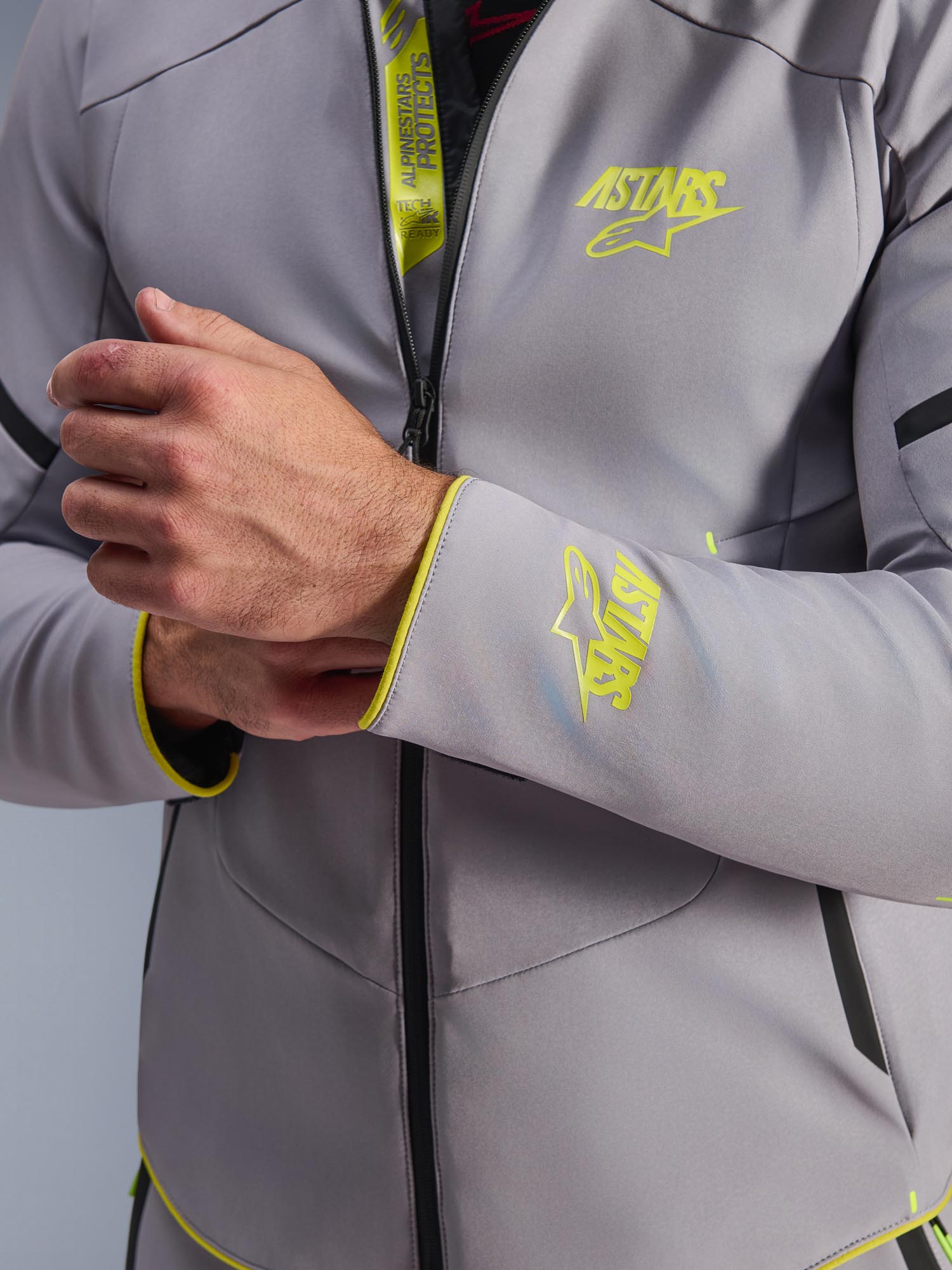 Alpinestars Aeroshel waterproof Motorcycle Textile Jacket grey/yellow 4XL Figure 12