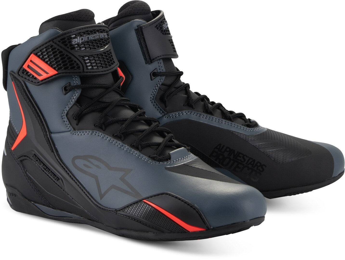 Alpinestars Faster-4 Motorcykel sko sort/grå/rød 8,5 Figur 1