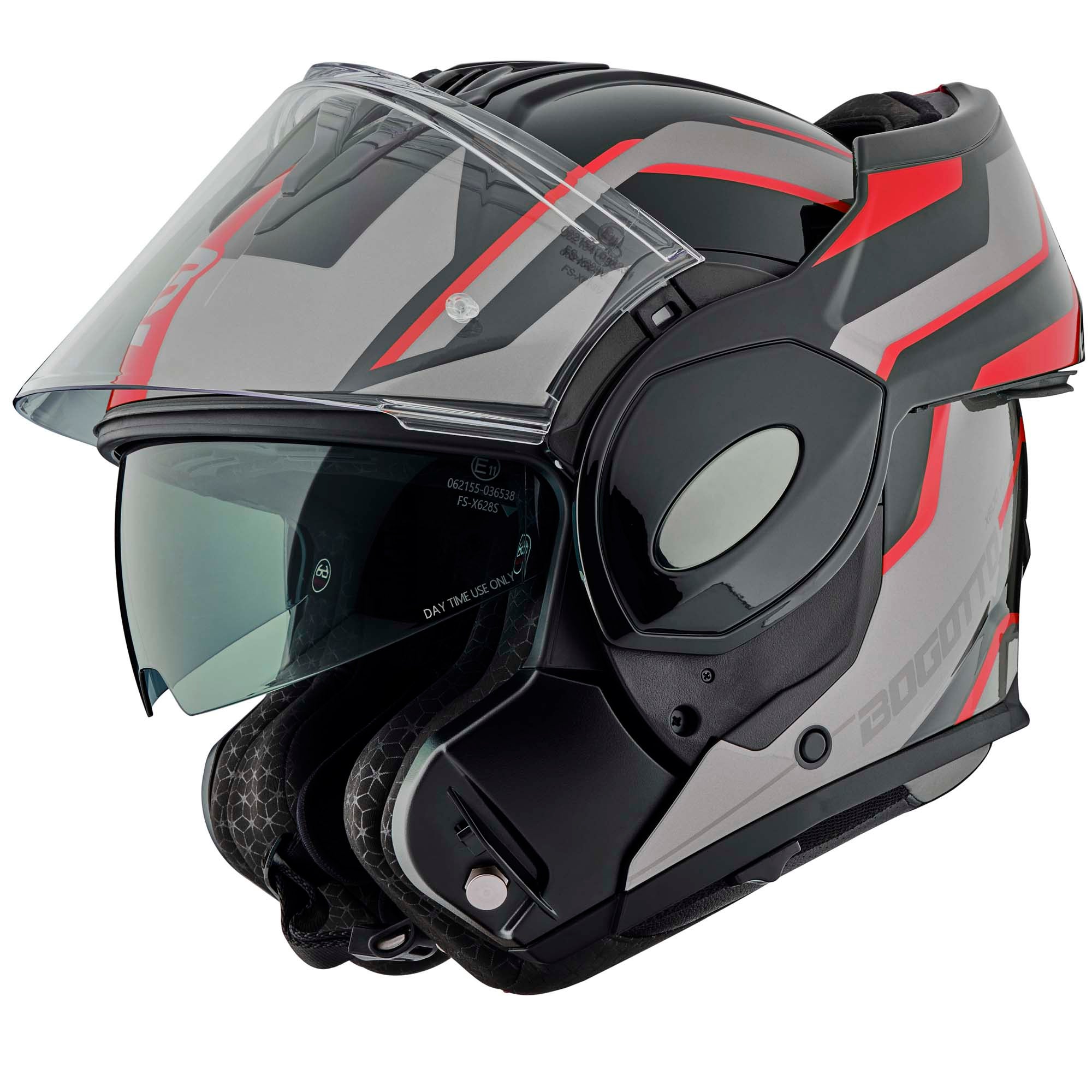 Bogotto FS-X600 Vyda Hjelm sort mat/grå/rød L Figur 1