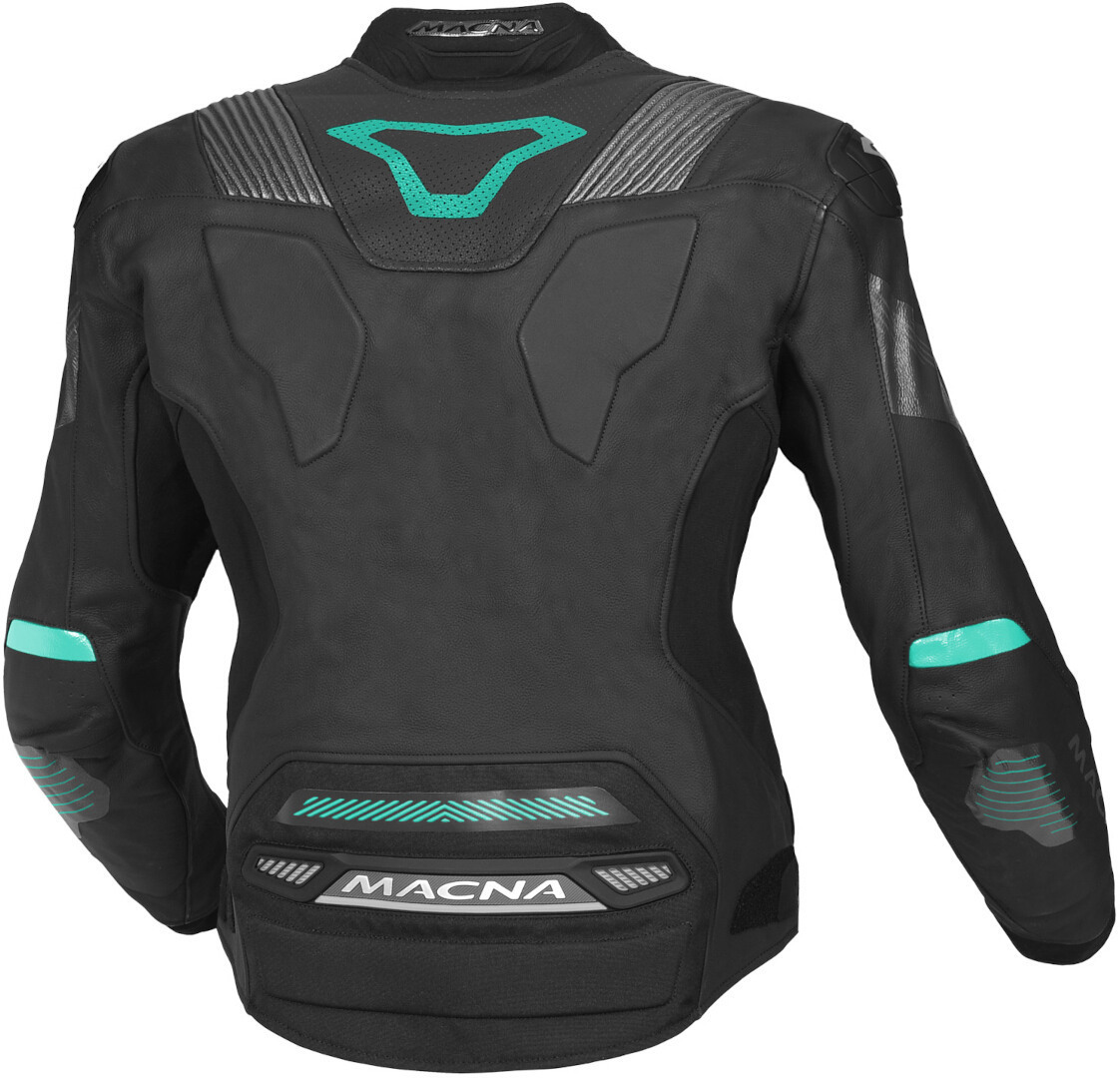Macna Pointer perforierte Damen Motorrad Lederjacke schwarz/grün 46 Abbildung 2