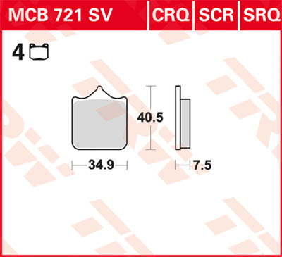 TRW Lucas Racingbelag MCB721CRQ Figur 1