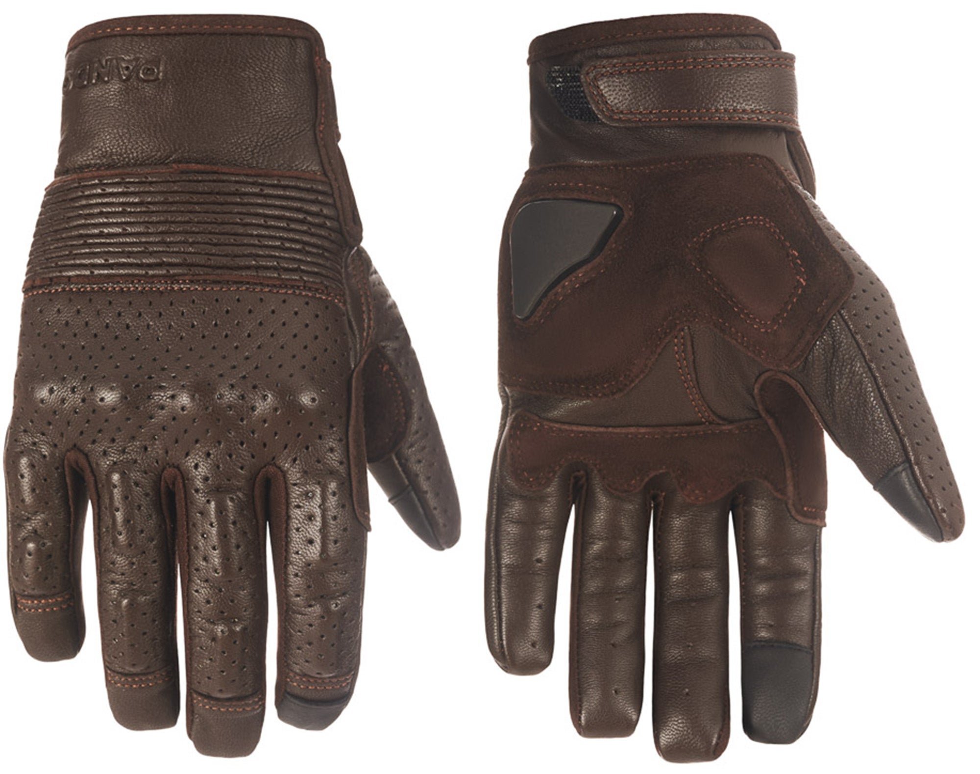 Pando Moto Onyx 02 geperforeerde motorhandschoenen bruin XXL Figuur 7