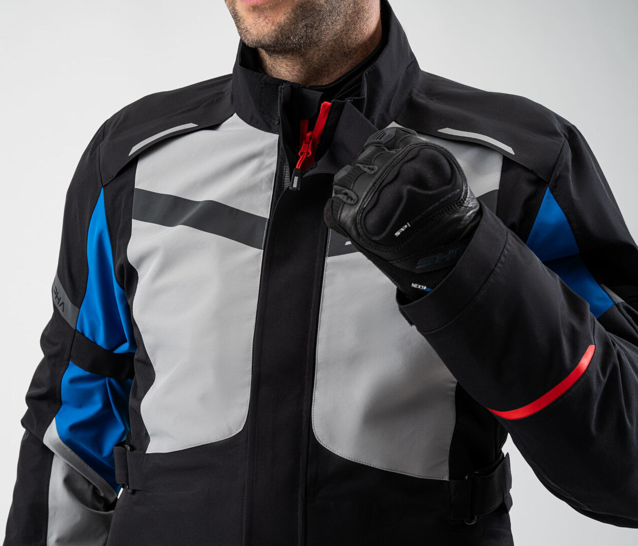 SHIMA Alpha waterproof Motorcycle Textile Jacket black/grey/blue 3XL Figure 8