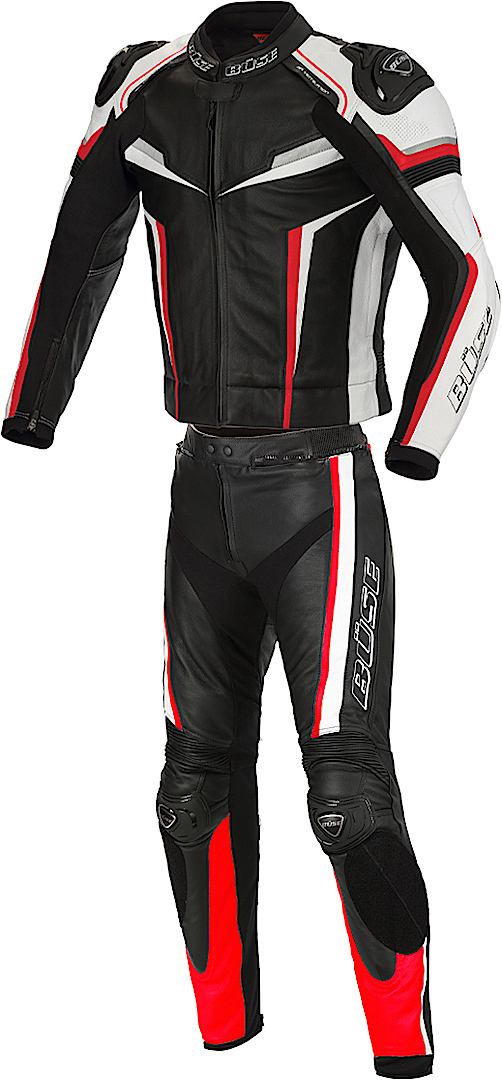 Büse Mille Two Piece Motorcycle Leather Suit black/red 58 Figure 1