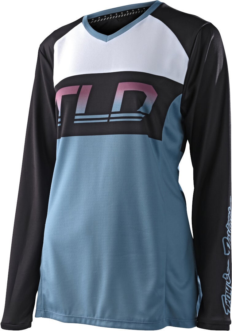 Troy Lee Designs GP Icon Damer Motocross Jersey sort/hvid/blå M Figur 1