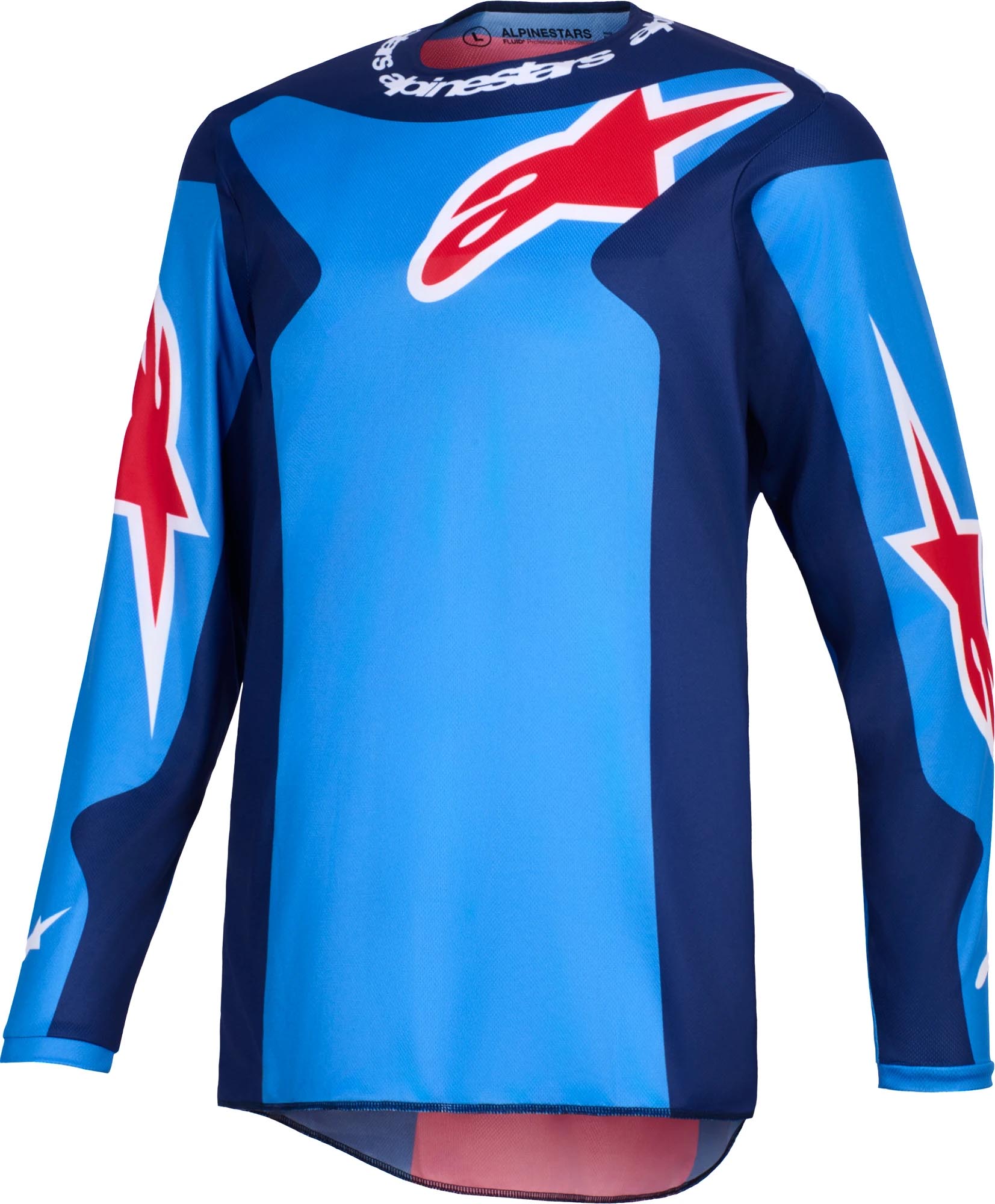 Alpinestars Fluid Grid Motocross Jersey blau/rot L Abbildung 1