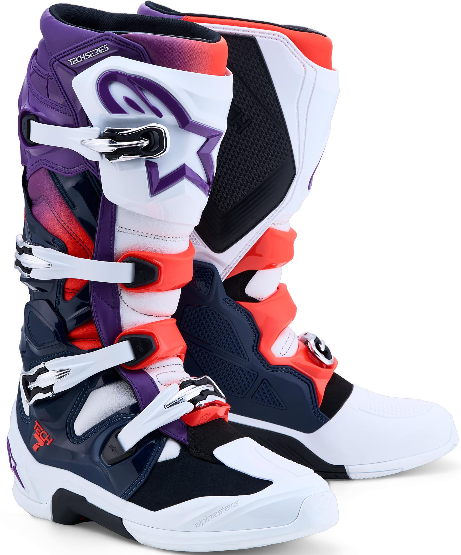 Alpinestars Tech 7 Motorcross laarzen rood/zwart/paars/wit 5 Figuur 1
