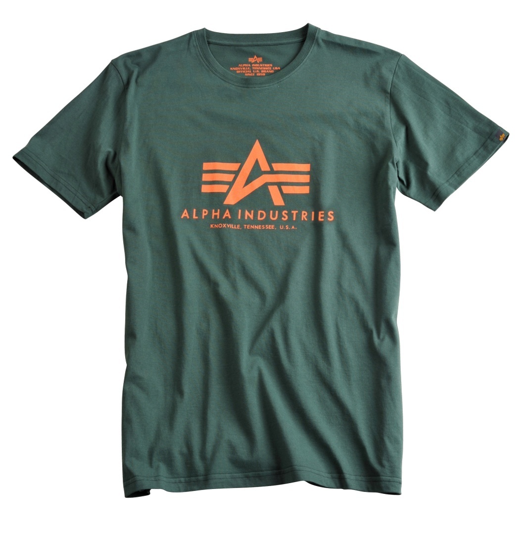 Alpha Industries Basic 티셔츠 짙은 녹색 S 그림 1