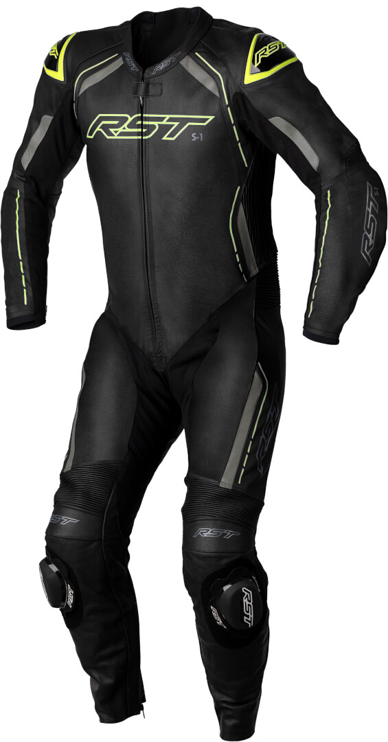 RST S1 Costum de piele de motocicletă într-o singură piesă negru/galben XL Figura 1
