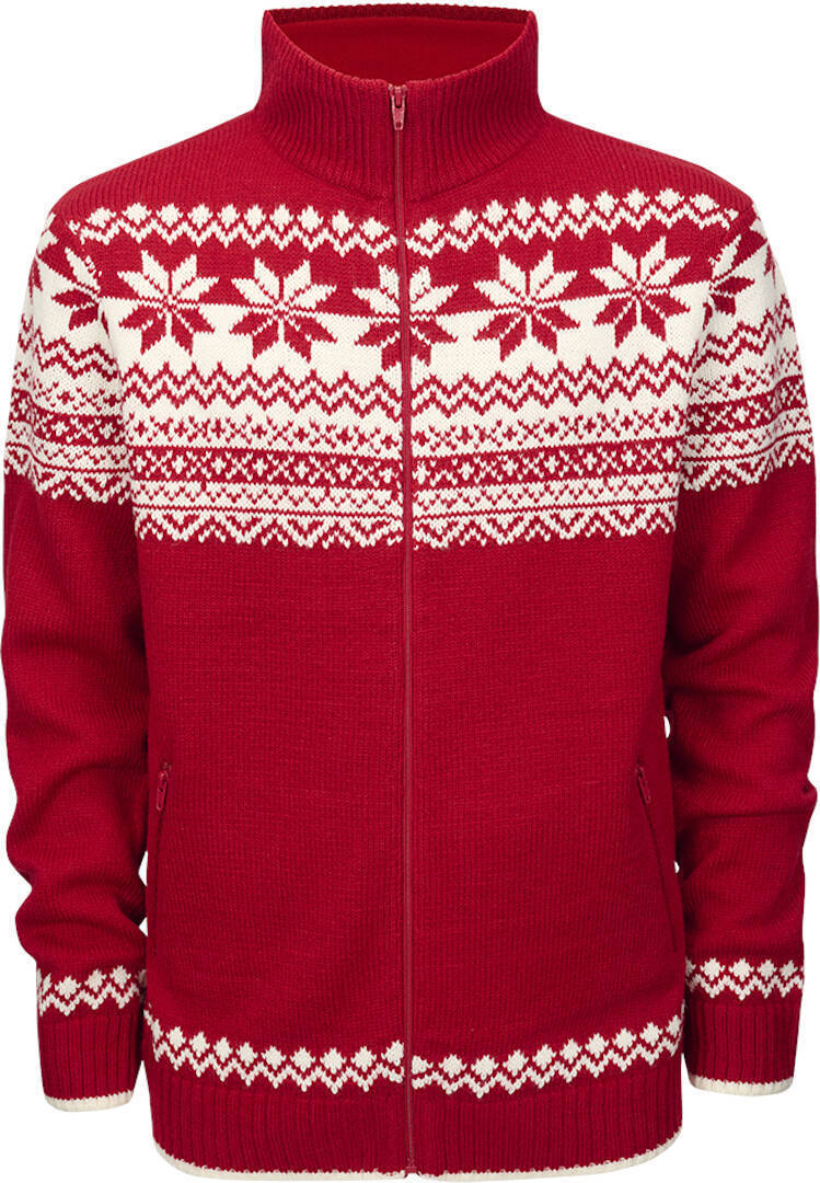 Brandit Norweger Zip Pullover Rosso/Bianco 3XL Figura 1