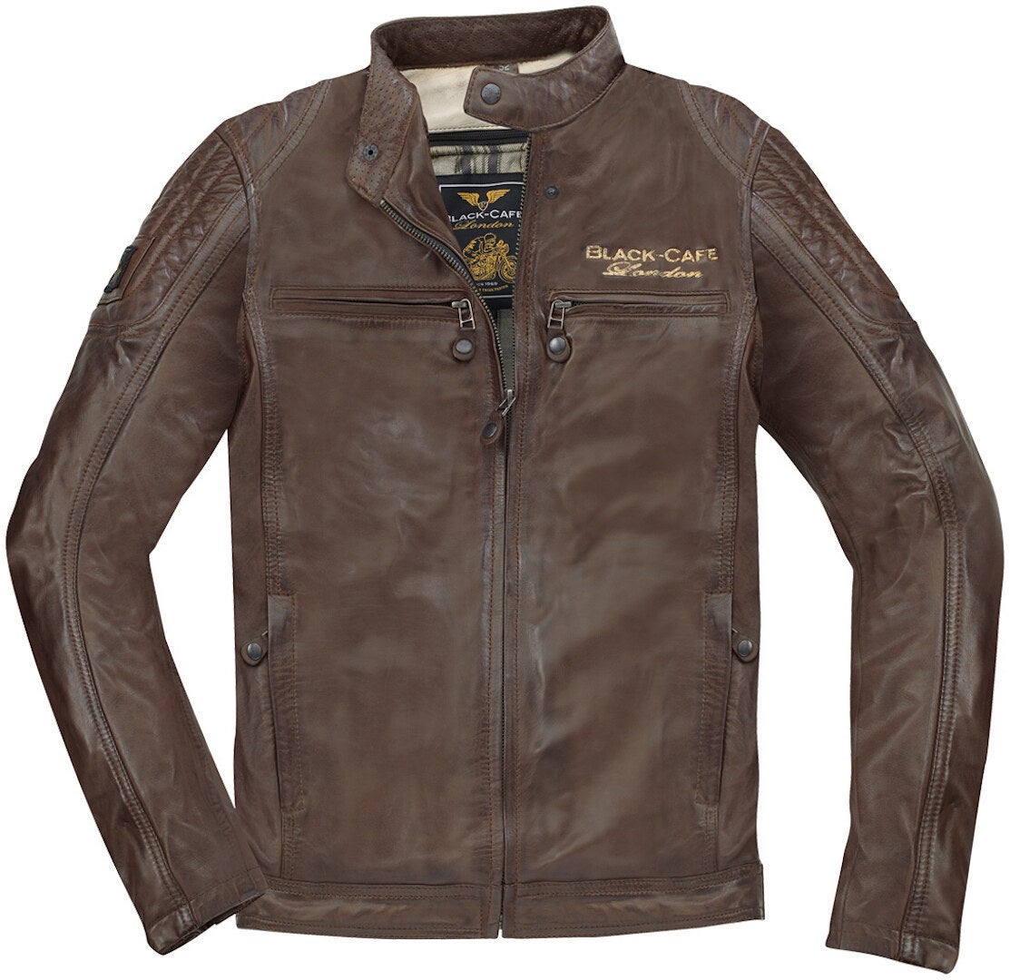 Black-Cafe London Miami Motorcycle Leather Jacket brown 52 Figure 1