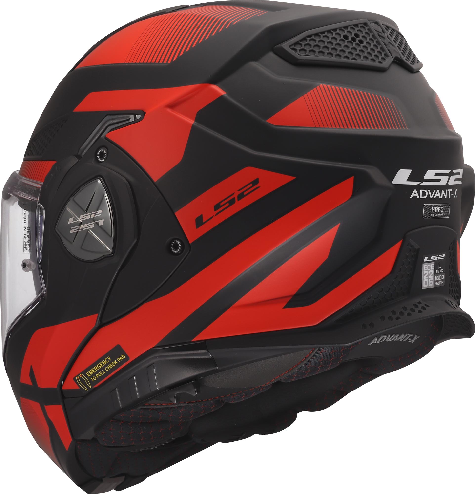 LS2 FF901 Advant X Nova Helm Zwart/Rood M (57/58) Figuur 5