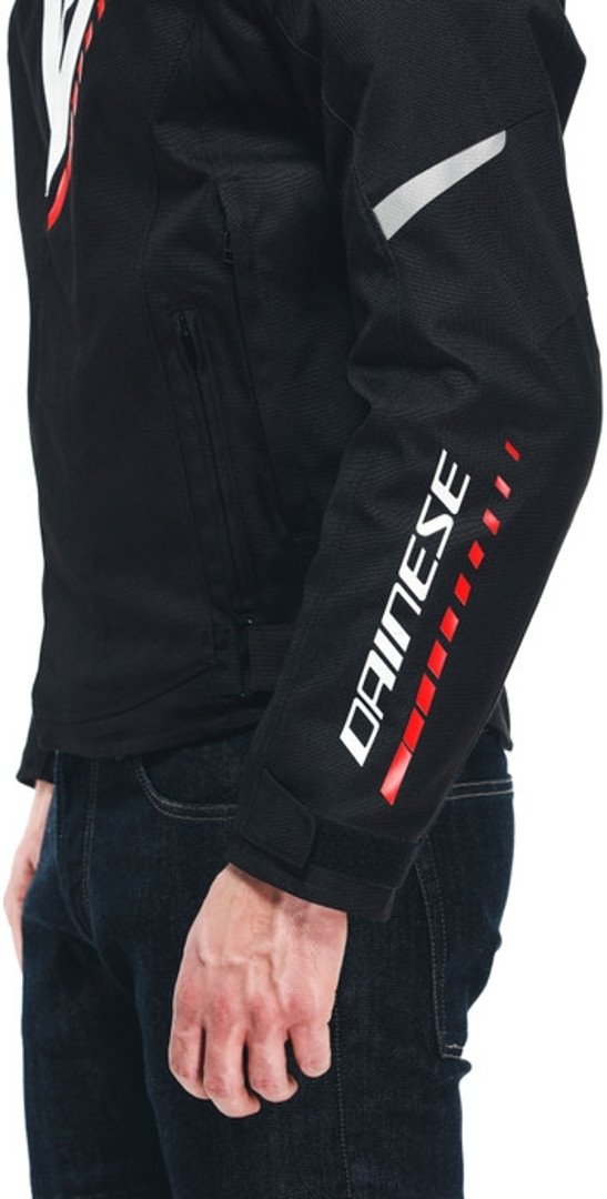 Dainese Veloce D-Dry Motorfiets textiel jas zwart/wit/rood 48 Figuur 4