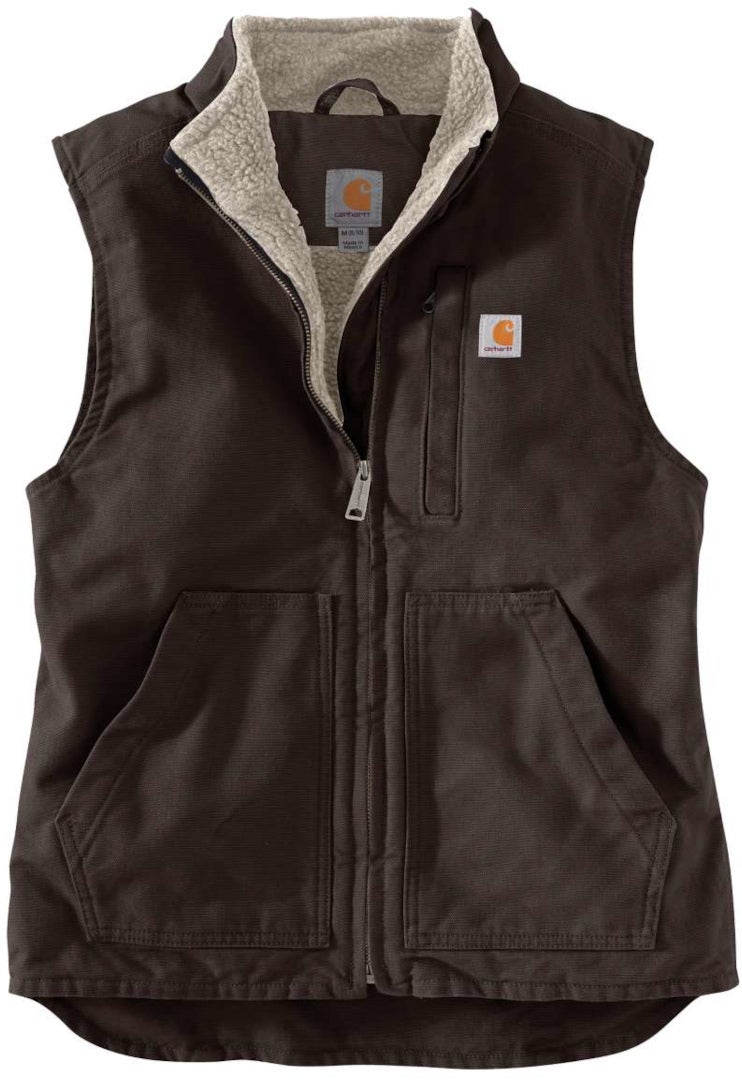 Carhartt Sherpa Lined Mock Neck Ladies Vest dark brown S Figure 2