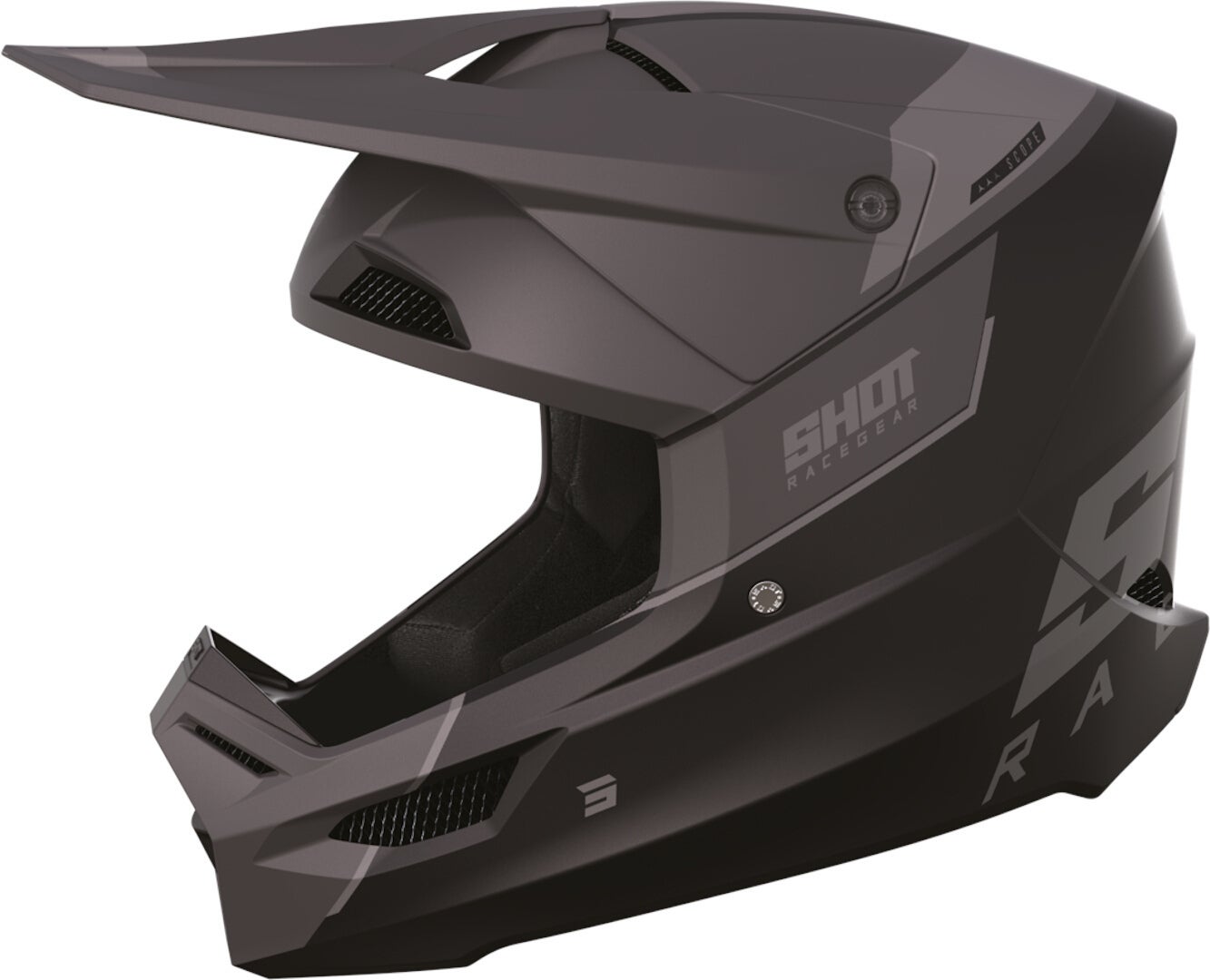 Shot Furious Scope Motocross Helm schwarz matt/grau S (55/56) Abbildung 1