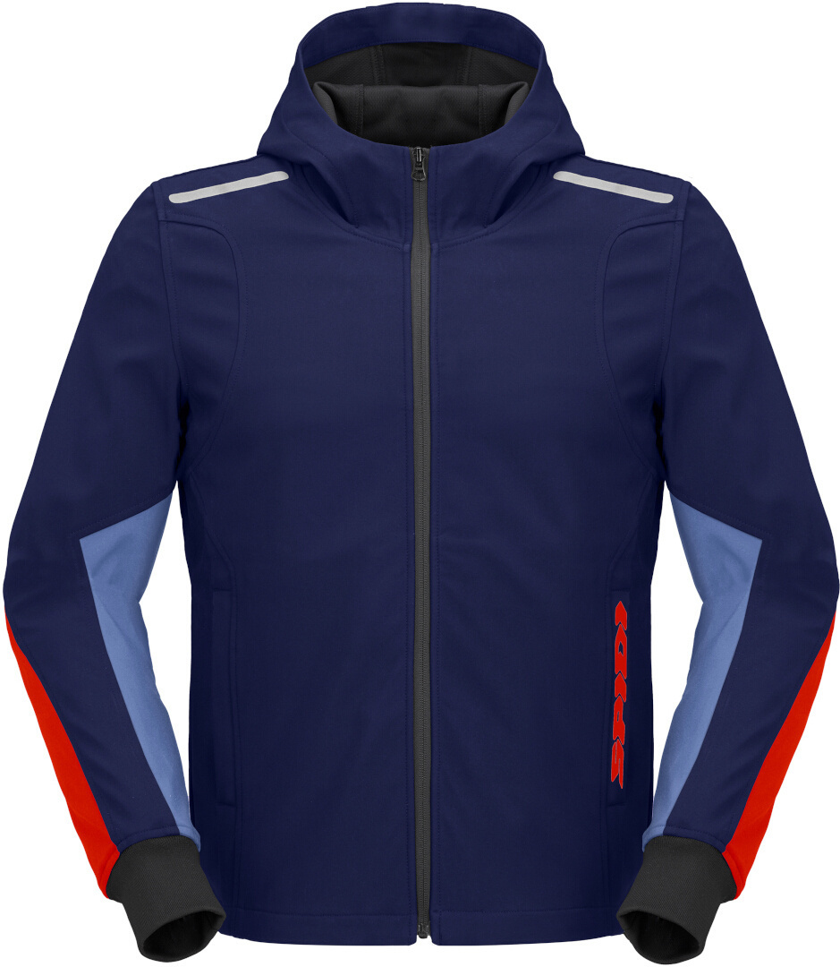 dark blue/light blue/red