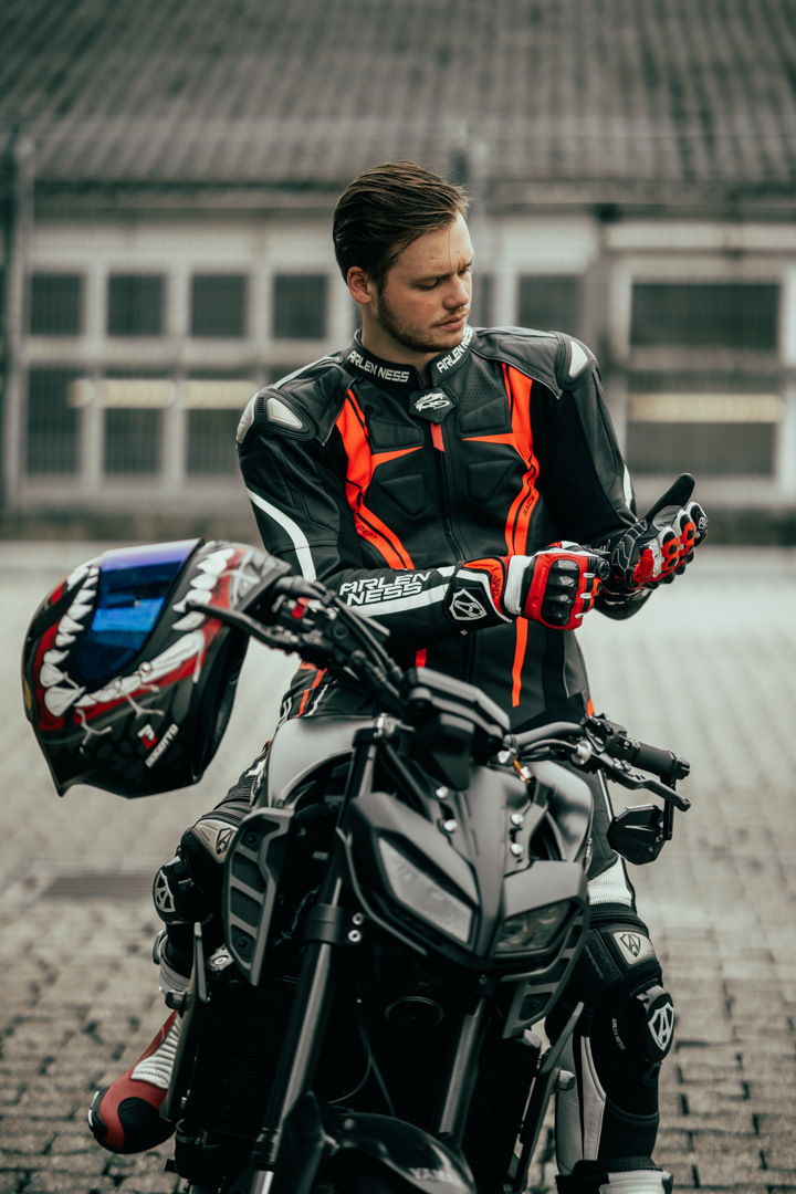 Arlen Ness Sugello 2 Abito monopezza in pelle moto nero/rosso 58 Figura 3