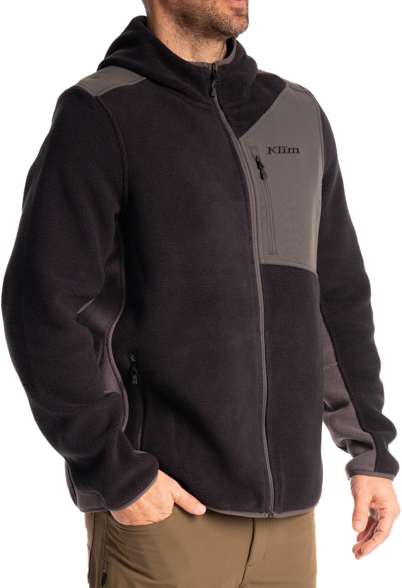 Side view of Klim Teton Crest Fleece Hooded Jacket
