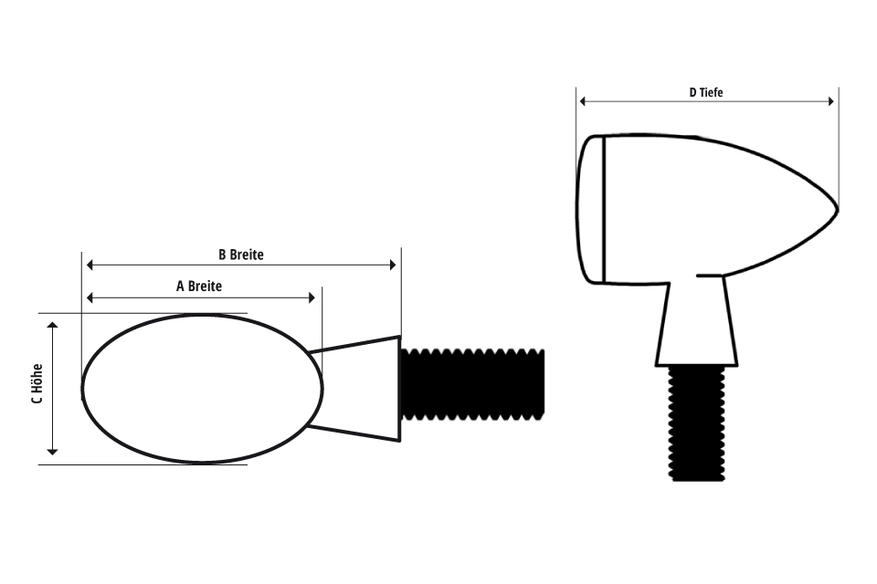 HIGHSIDER LED-Rücklicht MICRO-BULLET, sw, rot Rot Abbildung 4