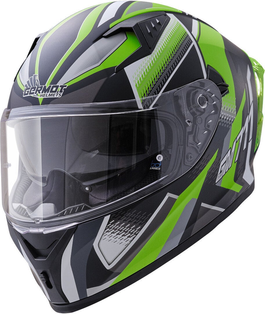 Germot GM 711 Dekor Casque Noir mat/vert S (55/56) Figure 1