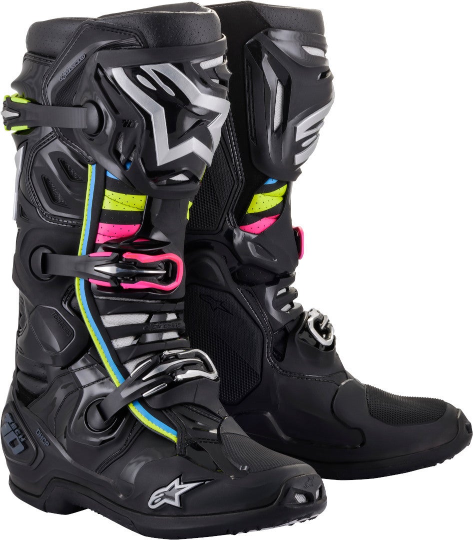 Alpinestars Tech 10 Supervented Bottes de motocross noir/rose/jaune 11 (45,5) Figure 1